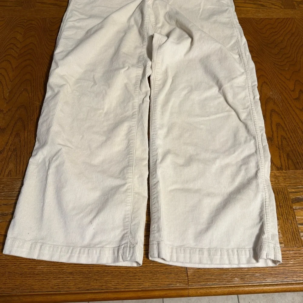 Madewell Emmett 2.0 Corduroy Wide Leg Pants in Cream Sz 30 Super Soft Minimalist